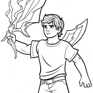 Page De Coloriage De Percy Jackson Avec Un Eclair 80182-22177