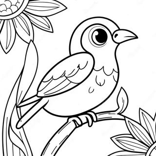 Page De Coloriage Doiseau Tropical Colore 80234-22218