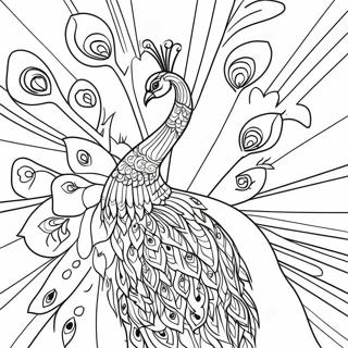 Page De Coloriage De Paon Elegant Affichant Ses Plumes 80236 22228