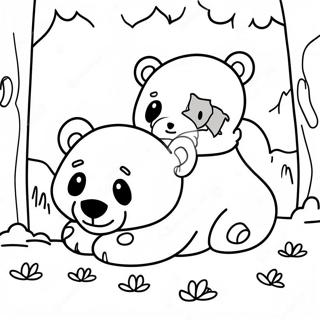 Page De Coloriage De Mignons Ours En Hibernation 80260-22237