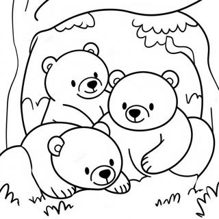 Page De Coloriage De Mignons Ours En Hibernation 80260-22238