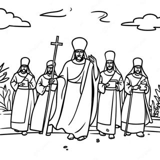 Page De Coloriage De La Procession Des Rameaux 80364 22326