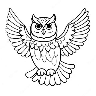 Page De Coloriage Dun Hibou Avec Des Ailes Deployees 80440-22378