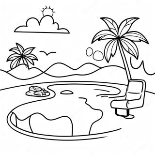 Page De Coloriage Dune Journee Ensoleillee A La Piscine 80516 22440