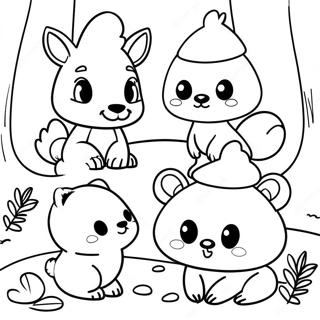 Page De Coloriage De Mignons Amis Animaux Des Bois 80566-22478