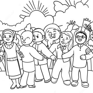 Page De Coloriage De La Celebration De La Diversite Culturelle 81029-22838