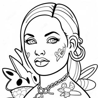 Page De Coloriage De Tatouage De Mauvaise Fille 81286-23036