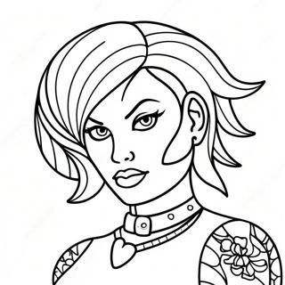 Page De Coloriage De Design De Tatouage De Mauvaise Fille Audacieuse 81287-23037