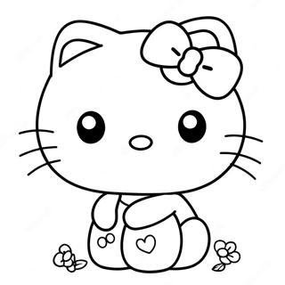 Page De Coloriage Hello Kitty Mignonne 81313-23057