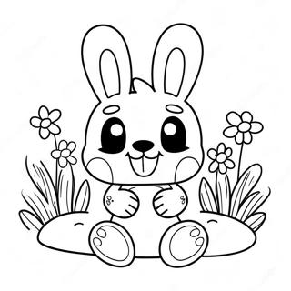 Mignonne Printemps Bonnie Avec Des Fleurs Page De Coloriage 81339-23077