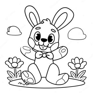 Mignonne Printemps Bonnie Avec Des Fleurs Page De Coloriage 81339-23078