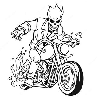 Page De Coloriage De Ghost Rider En Flammes 81441-23159