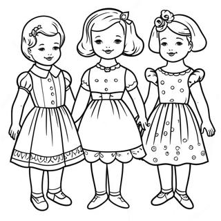 Page De Coloriage De Poupees En Papier Vintage 81518-23217