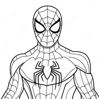 Page De Coloriage Spiderman Dans Son Costume Iconique 81674-23344