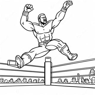 Page De Coloriage De La Lutteuse De La Wwe Sautant Sur Son Adversaire 81930-23537