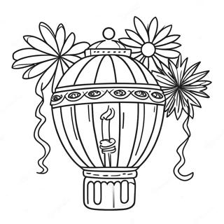 Page De Coloriage De Lanternes Colorees Et De Feux Dartifice 81957 23563