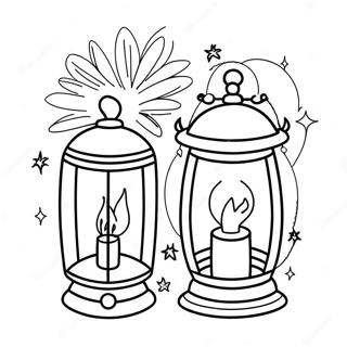 Page De Coloriage De Lanternes Colorees Et De Feux Dartifice 81957 23564