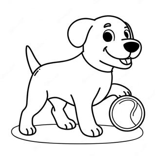 Page De Coloriage De Labrador Heureux Jouant Avec Une Balle 81982-23578