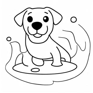 Labrador Nageant Dans Leau Page A Colorier 81985 23589