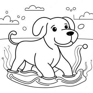 Labrador Nageant Dans Leau Page A Colorier 81985 23591