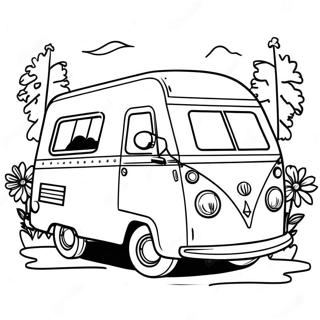 Camping Car Vintage Page A Colorier 82008-23597