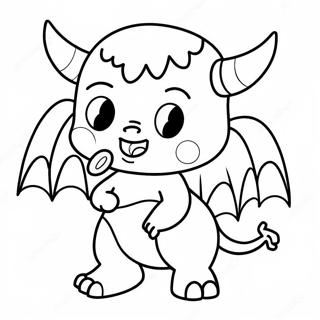 Demon De Dessin Anime Mignon Page A Colorier 82061-23642