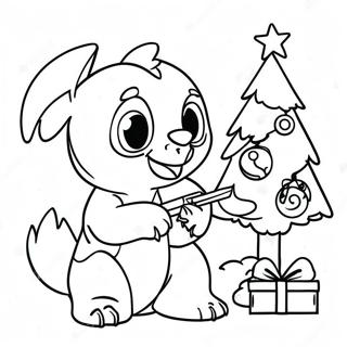 Page A Colorier Dun Arbre De Noel Decore Avec Des Points Ludiques 82524-24034