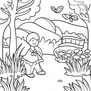 Page A Colorier Dun Jardin Printanier Colore 82548-24045