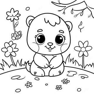 Page A Colorier De Mignons Animaux De Bebe Au Printemps 82549-24050