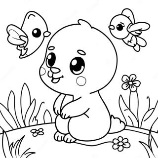 Page A Colorier De Mignons Animaux De Bebe Au Printemps 82549-24051