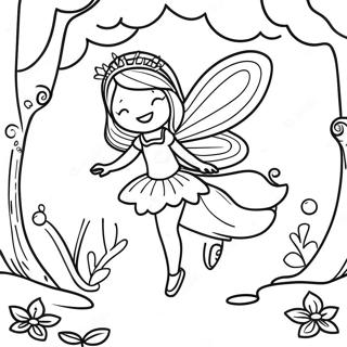 Page De Coloriage De La Fee Fantaisiste Dans La Foret Magique 82649-24125