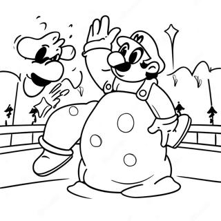 Mario Bataille De Boules De Neige A Colorier 82755-24220