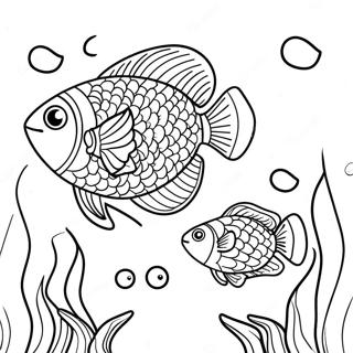 Coloriage De Poissons Colores Nageant 82804-24245