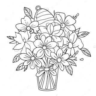 Page De Coloriage Fleurs Charmantes Danniversaire Pour Maman 82962-24378