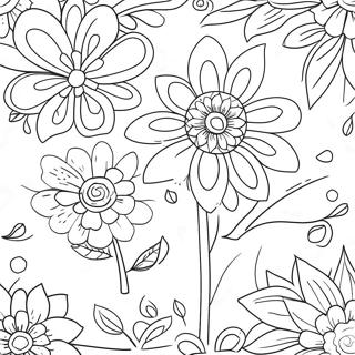 Page De Coloriage Fleurs Charmantes Danniversaire Pour Maman 82962-24379