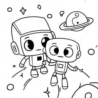 Page De Coloriage De Zim Et Gir Dans Lespace 83062-24445