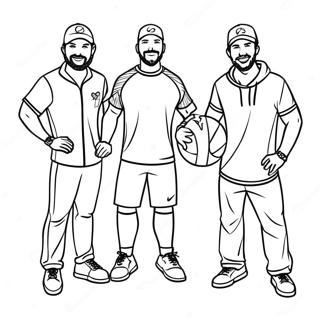 Equipe Dude Perfect En Action Page A Colorier 83164-24526