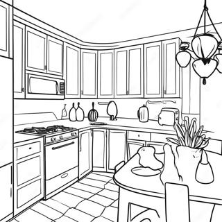 Page De Coloriage De Design Dinterieur De Cuisine Moderne 83242-24591