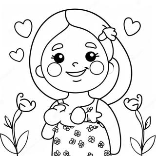 Mignonne Joyeuse Fete Des Meres Mamie Page De Coloriage 83291-24625