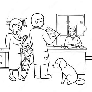 Page De Coloriage De Clinique Veterinaire Occupee 83525 24817