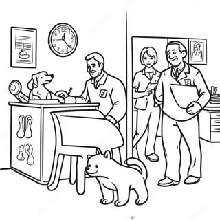 Page De Coloriage De Clinique Veterinaire Occupee 83525-24820