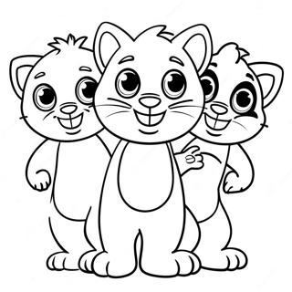 Talking Tom Avec Des Amis Page De Coloriage 83830-25050