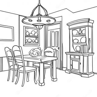 Page De Coloriage De Linterieur De La Maison 84034-25207