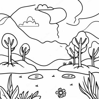 Page De Coloriage De Scene Naturelle Minimaliste 84161-25306