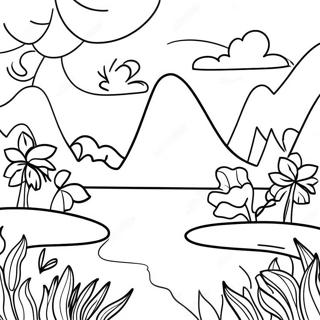 Page De Coloriage De Scene Naturelle Minimaliste 84161-25307