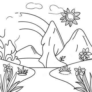 Page De Coloriage De Scene Naturelle Minimaliste 84161-25308