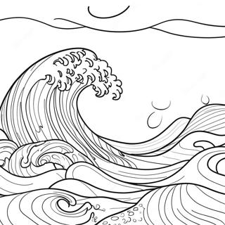 Page De Coloriage De Vagues Oceaniques Minimalistes 84165 25321