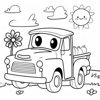 Petite Camionnette Bleue Et Amis Page De Coloriage 84446 25537