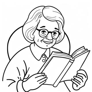 Page De Coloriage Douce Grand Mere Lisant Un Livre 84549-25618