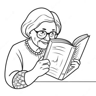 Page De Coloriage Douce Grand Mere Lisant Un Livre 84549 25619